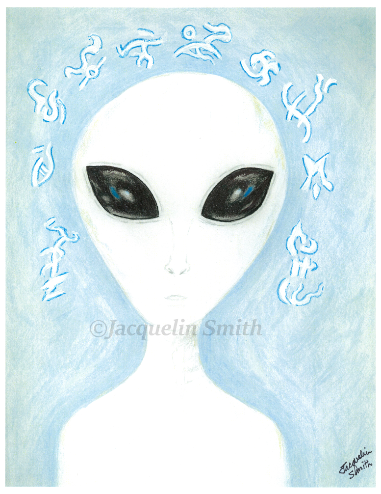 TALL WHITE ZETA MASTER from ALPHA CENTAURI REGION - Cosmic Portrait by Jacquelin Smith